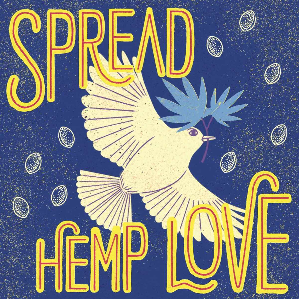 Promotional greeting cards with nature-inspired illustrations for organic certified hemp food brand KONOÏ